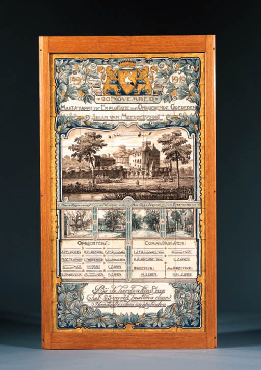 a polychrome commemorative tile-picture