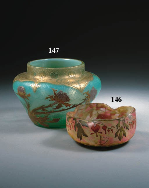 An Etched and Enamelled Glass Bowl