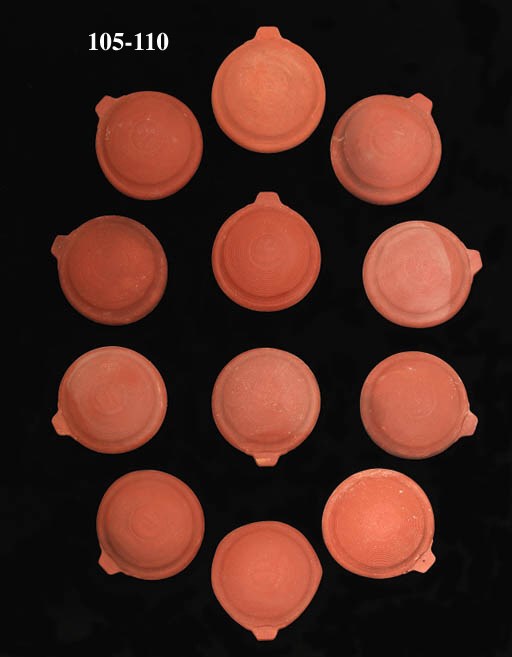 TWO RARE EARLY LIGOWSKY PATENT CLAY PIGEON TARGETS BY GEORG EGESTORFF (LINDEN)