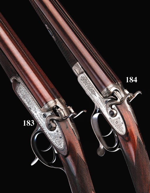 AN EXCEPTIONALLY RARE H. ELLIOTT 1863 PATENT 12-BORE BAR-IN-WOOD SIDELOCK HAMMER GUN BY J. PURDEY, NO. 3076
