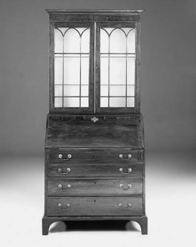 A mahogany bureau bookcase, 19th century