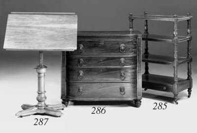 A French walnut adjustable reading table, late 19th century