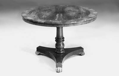A Regency rosewood and burr-yew banded breakfast table