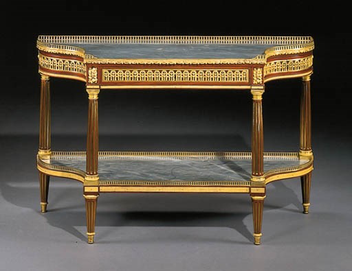 A LOUIS XVI ORMOLU-MOUNTED MAHOGANY CONSOLE DESSERTE