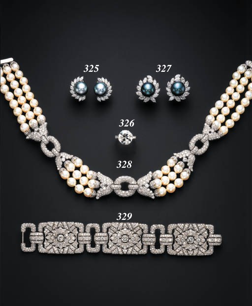 AN IMPRESSIVE DIAMOND AND CULTURED PEARL NECKLACE, DAVID WEBB
