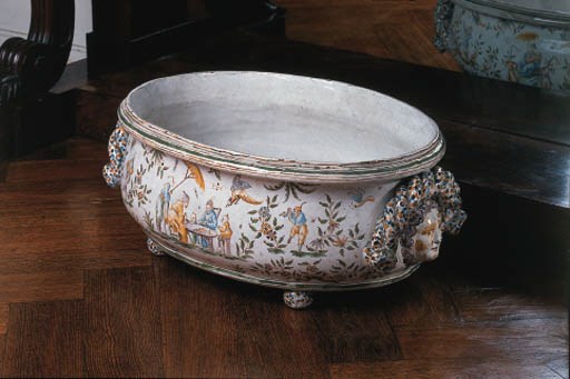 A French faience oval cistern
