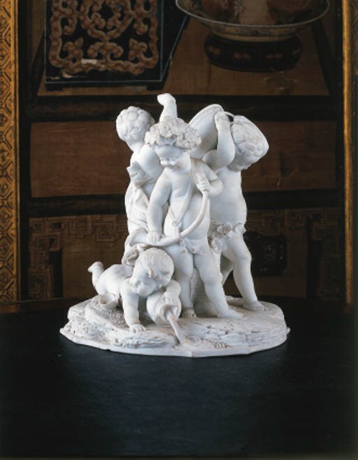 A Niderville biscuit porcelain group