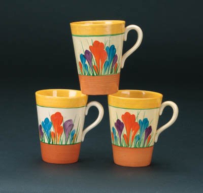 'Crocus' three  'Bizarre' beakers
