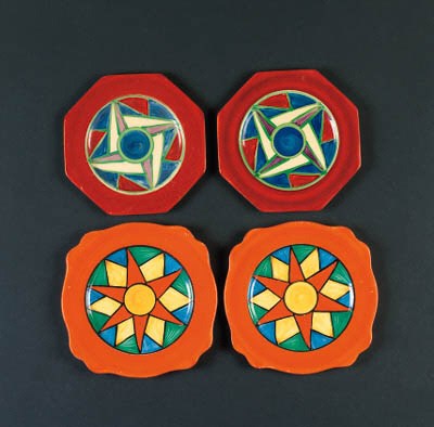 'Original Bizarre' four various side plates