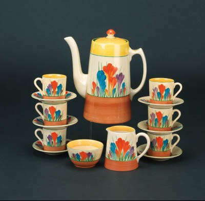 'Crocus' a  'Bizarre' Tankard coffee set for six