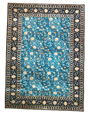 A fine part silk Kashan carpet, Central persia