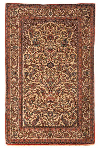 A very fine Isfahan prayer rug, Central Persia