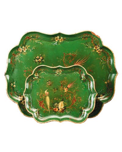 Two Regency graduated papier mache trays, early 19th century