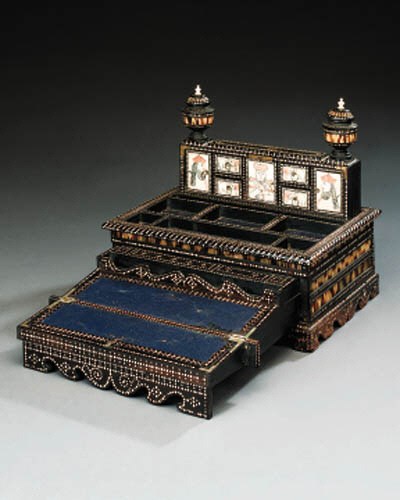 An Anglo Indian ebony desk stand, 19th century