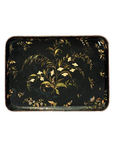 A Victorian papier mache rectangular tray, mid 19th century