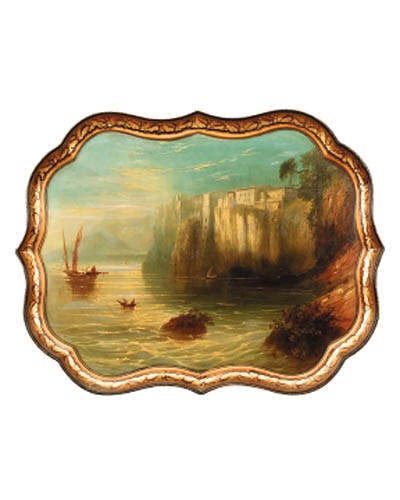 An early Victorian papier mache tray, second quarter 19th century