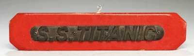 A Cast Brass Name Board From A Lifeboat On The R.M.S. TITANIC