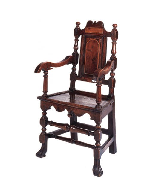 An oak open armchair, probably Welsh, early 18th century
