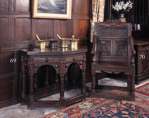 An oak credence table, English, late 17th century