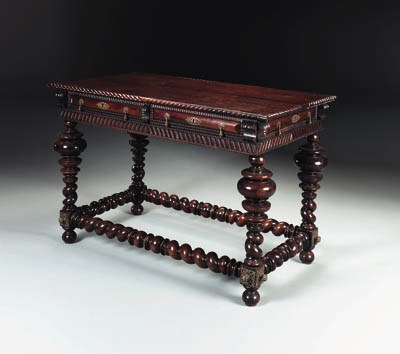 A PORTUGESE BAROQUE STYLE ROSEWOOD SIDE TABLE