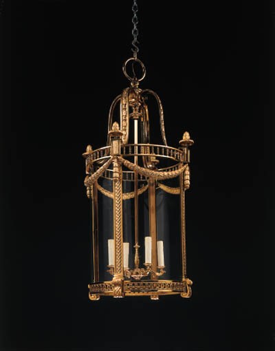 A LOUIS XVI STYLE ORMOLU HALL LANTERN