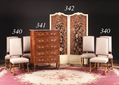 A SET OF SIX LOUIS XIV STYLE BEECHWOOD SIDE CHAIRS