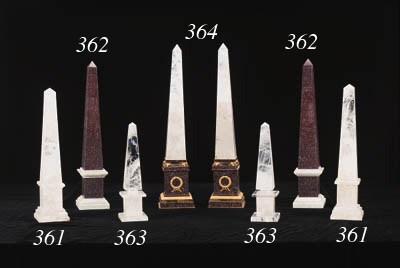 A PAIR OF ROCK CRYSTAL OBELISKS