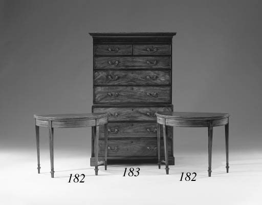 A GEORGE III MAHOGANY CHEST-ON-CHEST