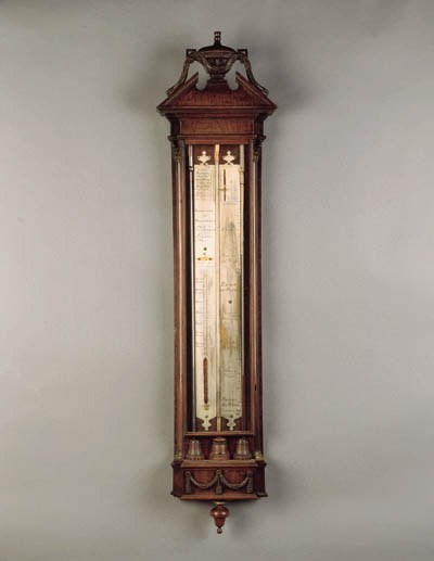 A Dutch Louis XVI mahogany cistern barometer