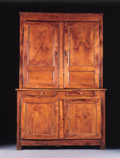 A French provincial elm armoire