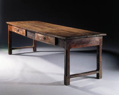 A French provincial fruitwood refectory table