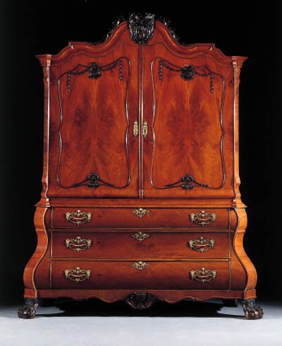 A Dutch mahogany cabinet