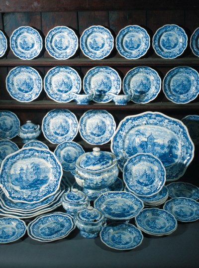 A Wedgwood pottery blue and white part dinner service