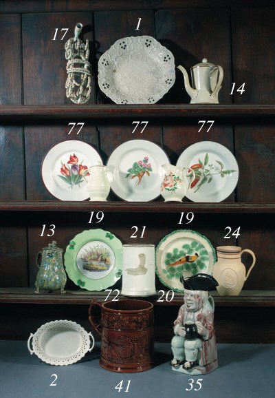 An English pearlware botanical plate