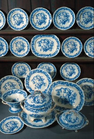 A Ridgway's blue and white part dinner service
