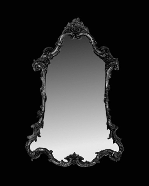 A pair of giltwood and composition cartouche-shaped mirrors, 19th century