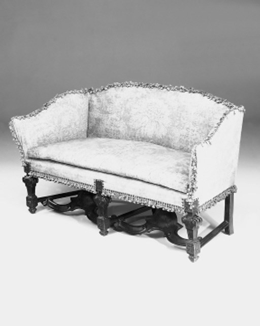 A Southern European walnut framed sofa, 19th century