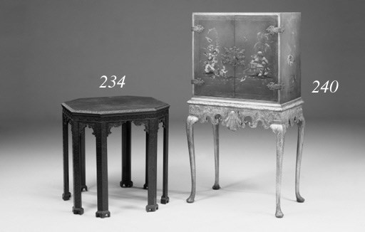 An Oriental hardwood red-lacquered hardwood shadona, 20th century