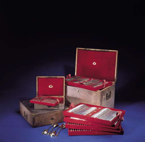 AN EXTENSIVE FRENCH SILVER TABLE SERVICE