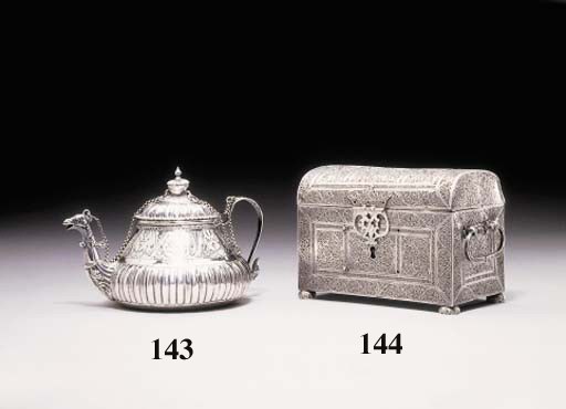 A DUTCH SILVER TEAPOT