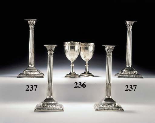 A PAIR OF GEORGE III SILVER GOBLETS