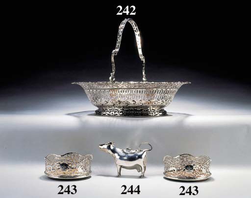 A PAIR OF GEORGE III SILVER WINE COASTERS