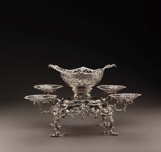 A GEORGE II SILVER EPERGNE
