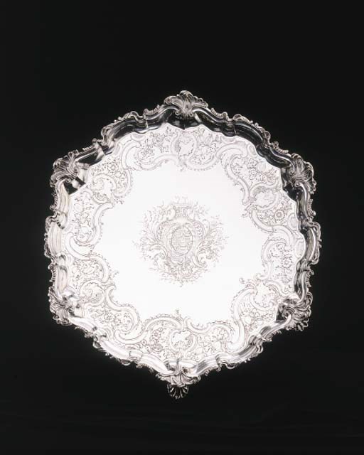 A GEORGE II SILVER LARGE SALVER