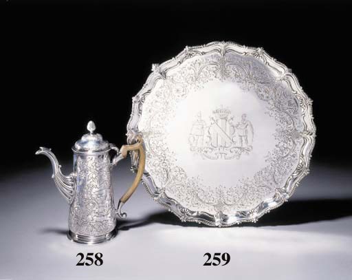 A GEORGE II IRISH SILVER COFFEE POT