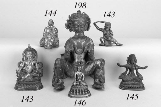 An Indian bronze figure of Vishnu
