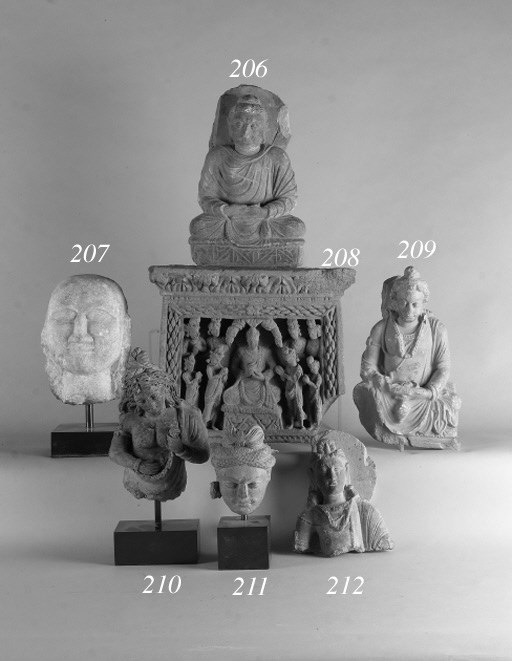 A Gandharan fragmentary grey schist seated bodhisattva