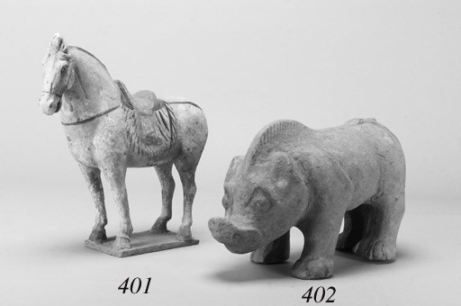 A Han pottery model of a pig