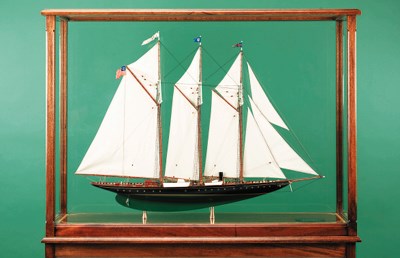 A detailed display model of the steam auxiliary schooner yacht Atlantic (1904)