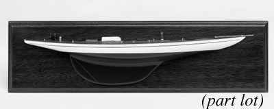 Half block models of the America's Cup Yacht's Defender, Enterprise and Britannia